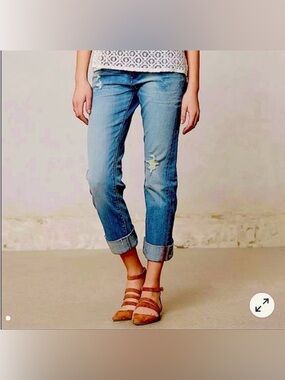 Pilcro and the letterpress Hyphen Distress Jeans Denim Anthropologie Size 25 p